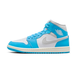 Jordan 1 Mid Dark Powder Blue White Sail Neutral Grey (Women's)