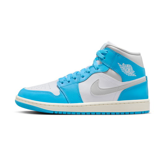 Jordan 1 Mid Dark Powder Blue White Sail Neutral Grey (Women's)