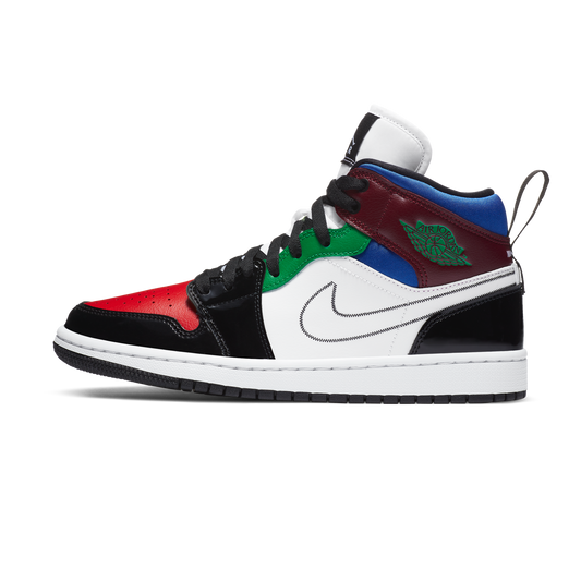 Jordan 1 Mid SE Black White Multi-Color (Women's)