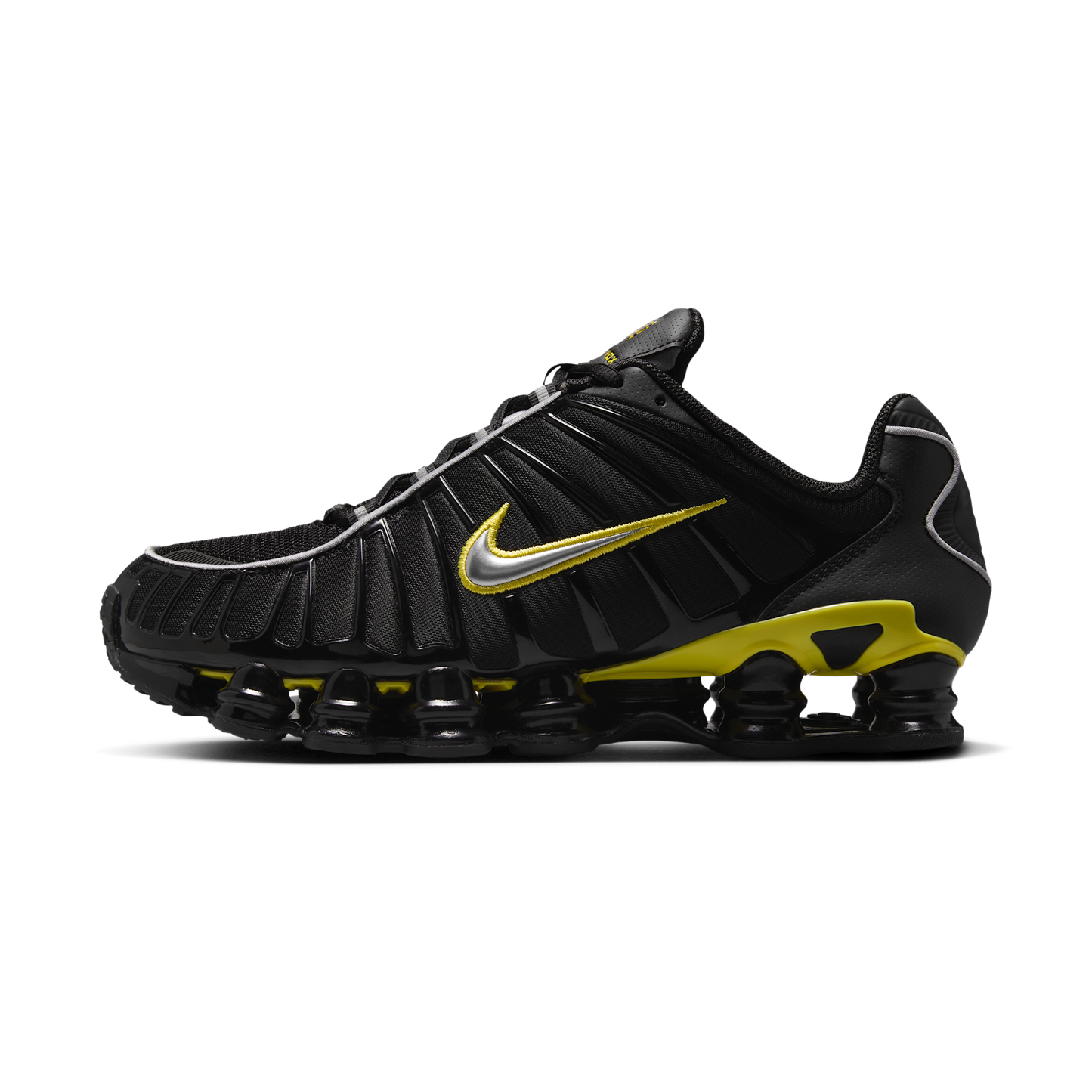 Nike Shox TL Black Dynamic Yellow Metallic Silver