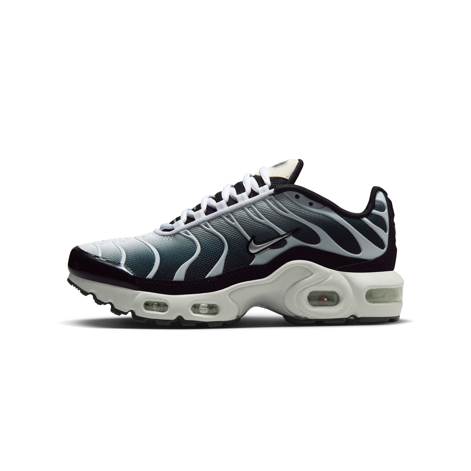 Nike Air Max Plus Black White Sail Metallic Cool Grey (GS)