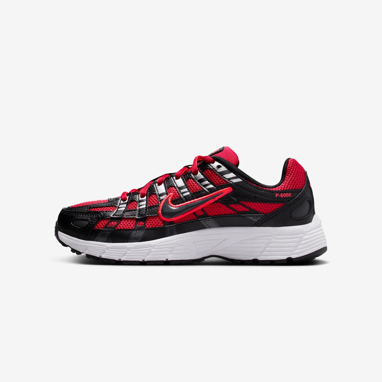 Nike P-6000 University Red Metallic Silver Dark Smoke Grey Black (GS)