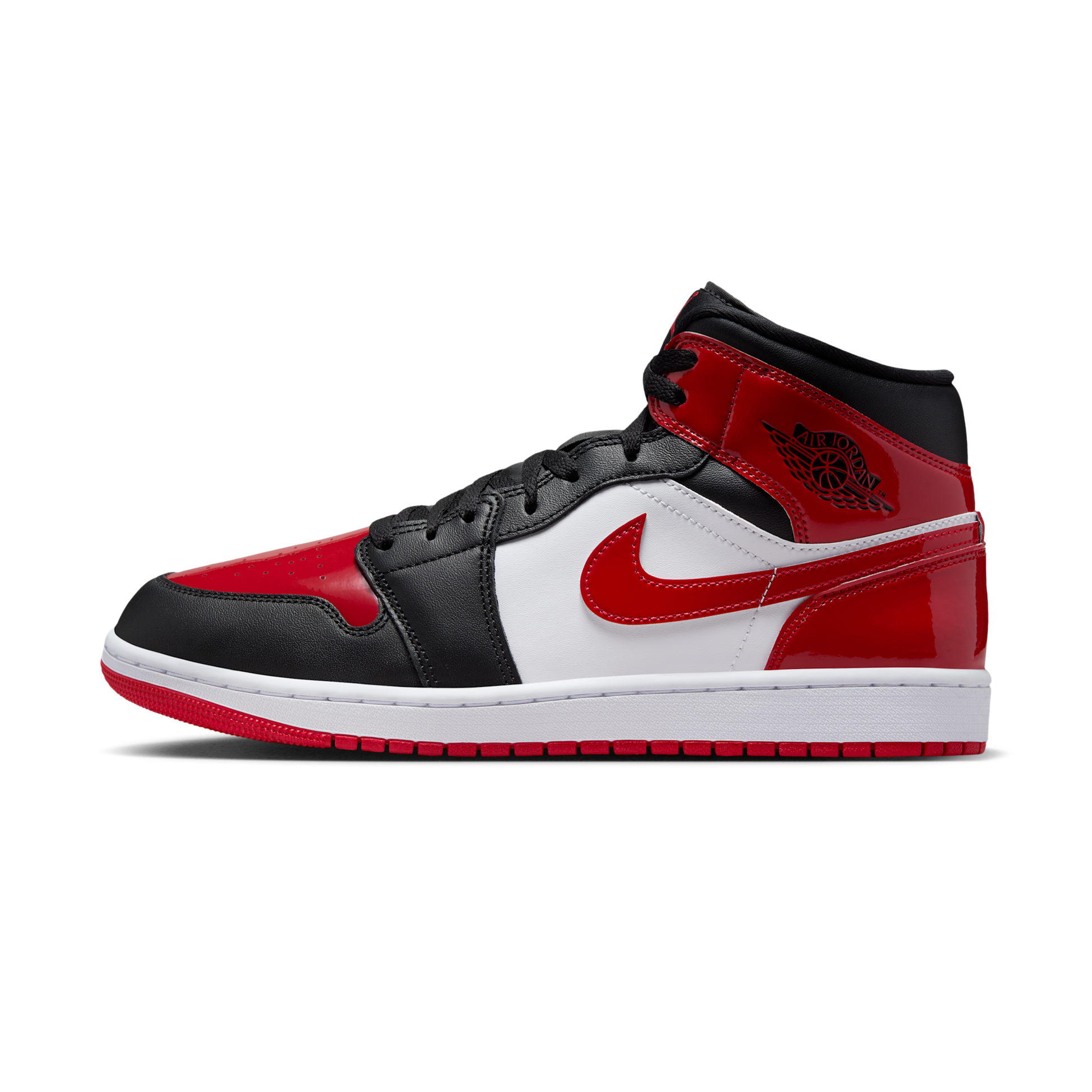 Jordan 1 Mid SE Patent Bred Toe