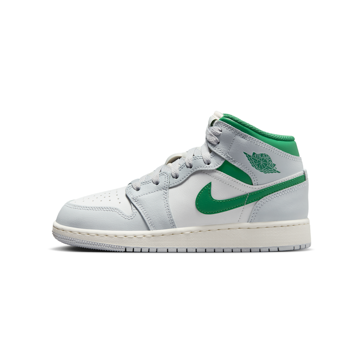 Jordan 1 Mid White Pure Platinum Pine Green