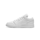 Jordan 1 Low Triple White Tumbled Leather (GS)