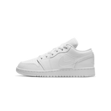Jordan 1 Low Triple White Tumbled Leather (GS)