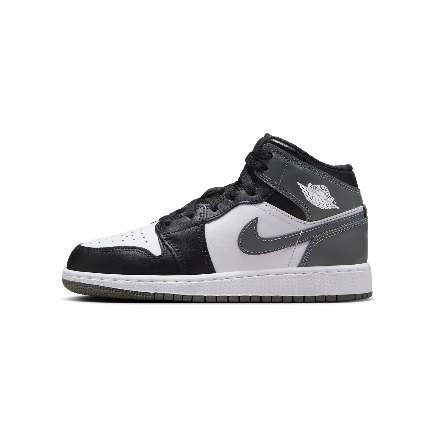 Jordan 1 Mid Black White Iron Grey