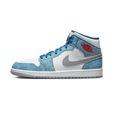 Jordan 1 Mid French Blue Fire Red