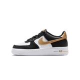 Nike Air Force 1 Low Black White Metallic Gold (GS)