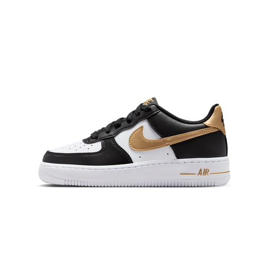 Nike Air Force 1 Low Black White Metallic Gold (GS)