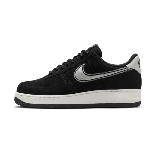 Nike Air Force 1 Low '07 LV8 Black Sail Embroidered Swoosh