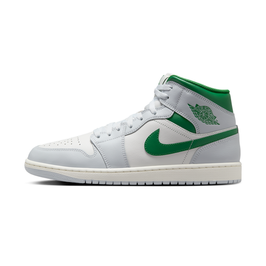 Jordan 1 Mid White Pure Platinum Pine Green