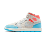 Jordan 1 Mid Sail Hot Lava Blue Chill (Women's)
