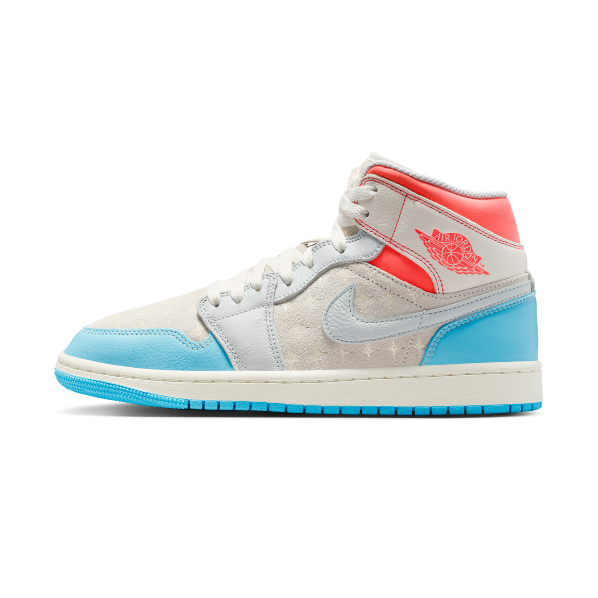 Jordan 1 Mid Sail Hot Lava Blue Chill (Women's)