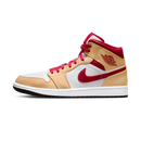 Jordan 1 Mid Light Curry Cardinal