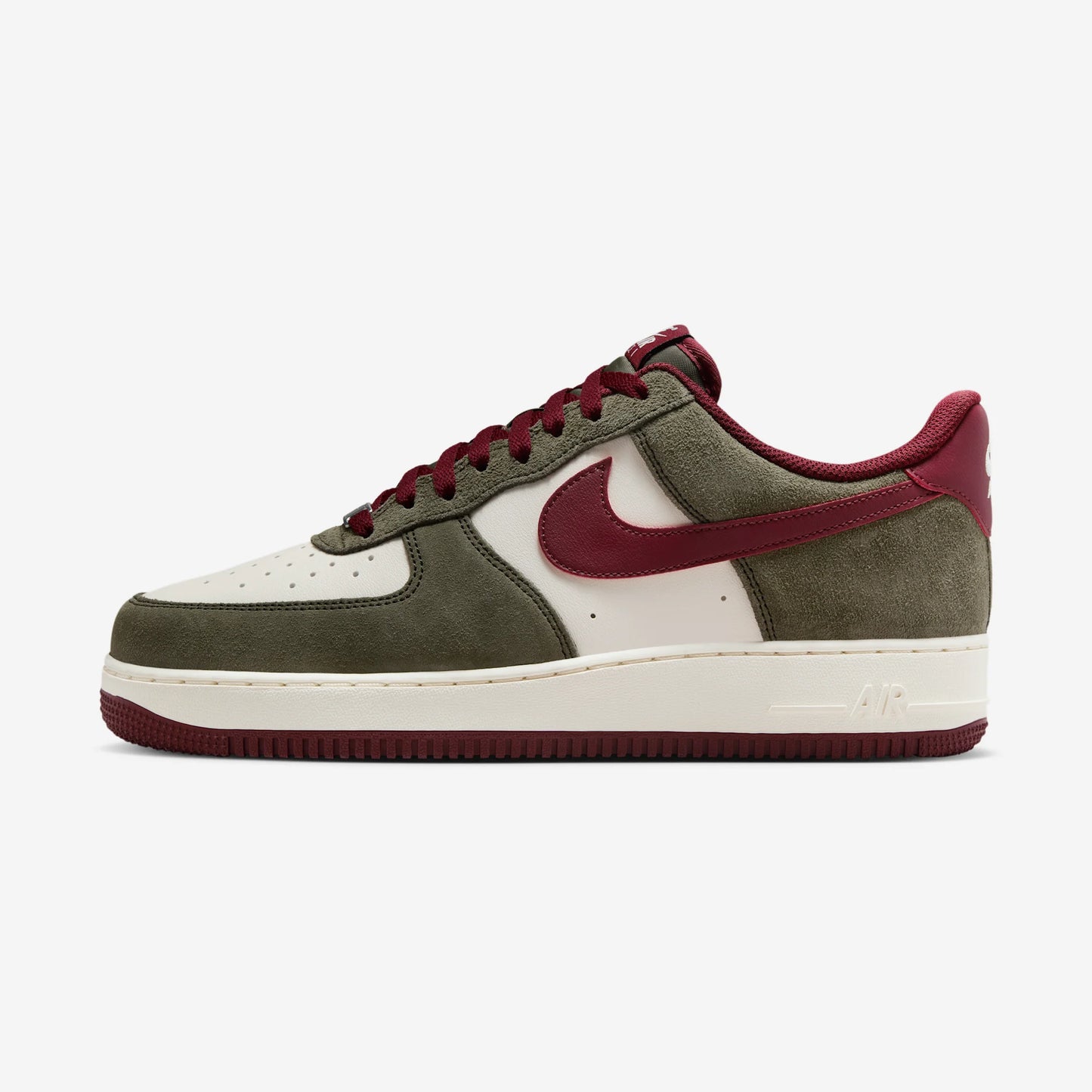 Nike Air Force 1 Low '07 LV8 Cargo Khaki Pale Ivory Dark Team Red