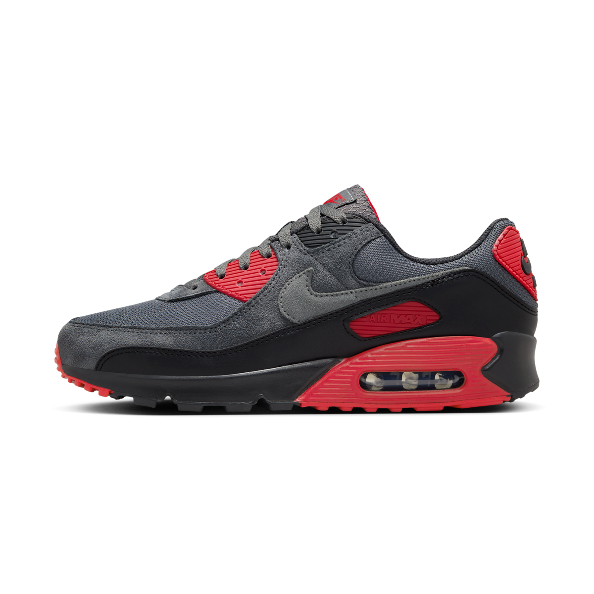 Nike Air Max 90 Smoke Grey Fire Red