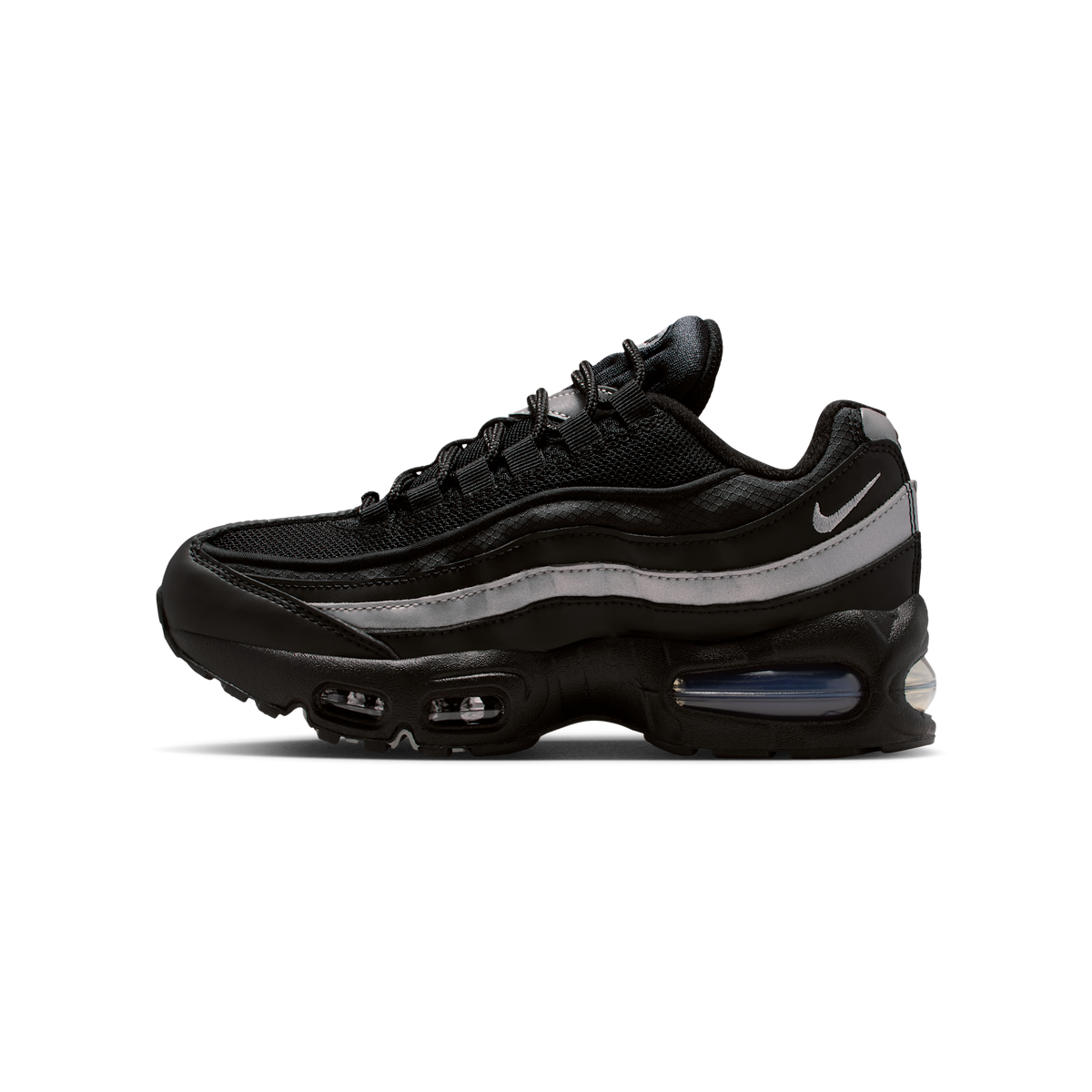 Nike Air Max 95 Black White Metallic Silver (GS)