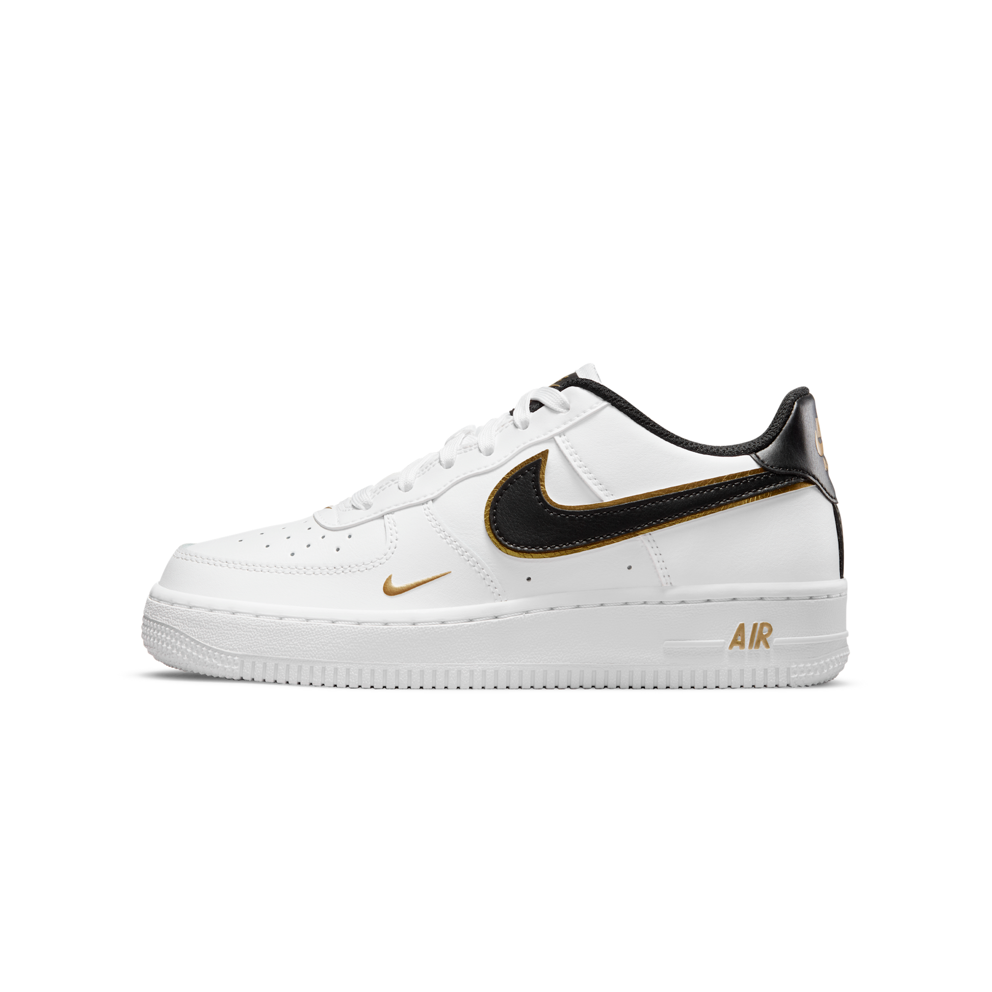 Nike Air Force 1 Low '07 LV8 Double Swoosh White Metallic Gold (GS)