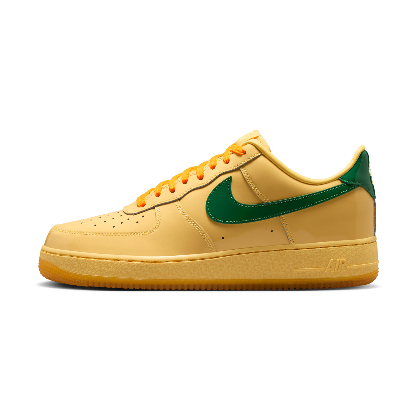 Nike Air Force 1 Low Patent Leather Topaz Gold Pine Green