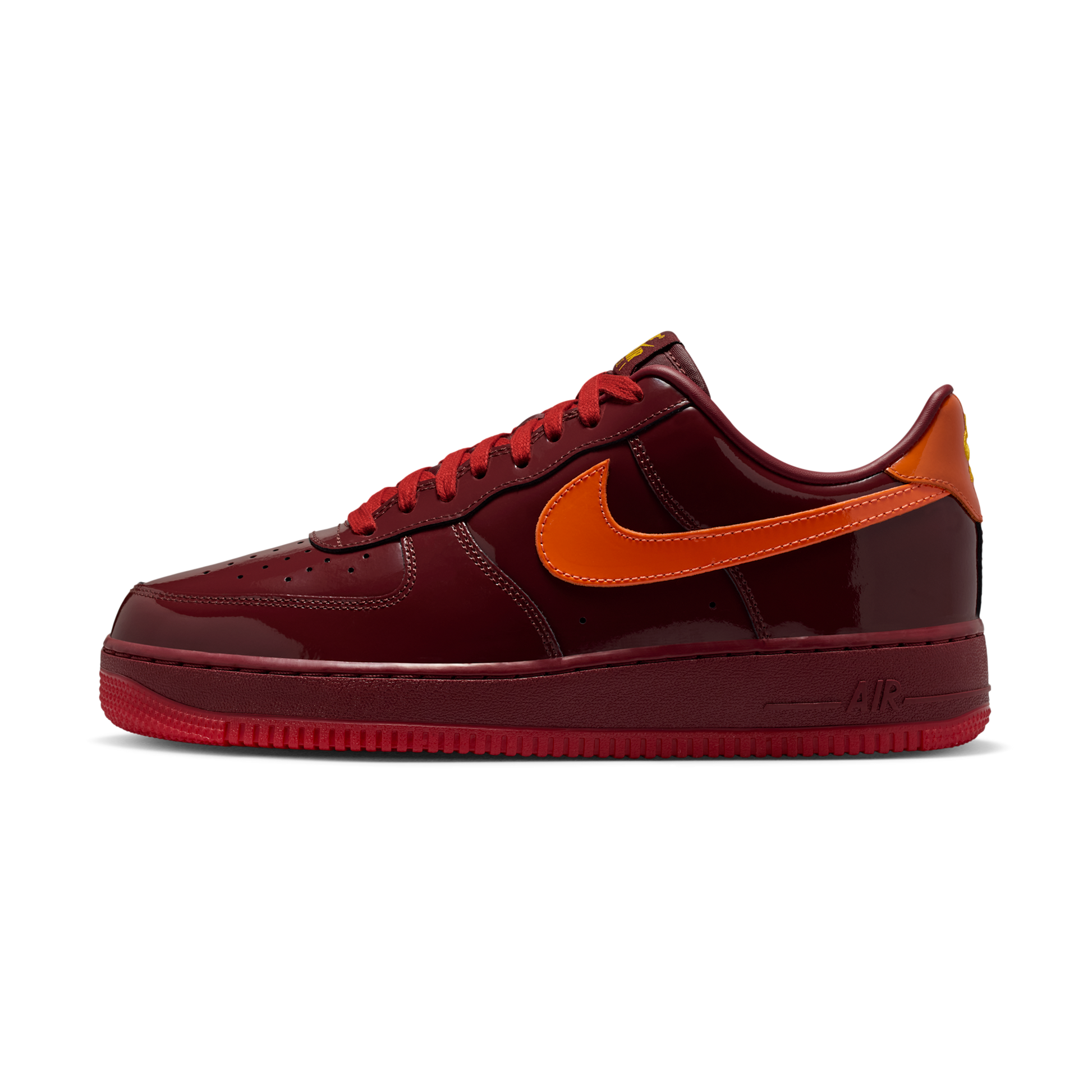 Nike Air Force 1 Low Patent Leather Dark Team Red Safety Orange