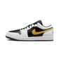 Jordan 1 Low White Black Metallic Gold Swoosh