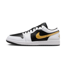 Jordan 1 Low White Black Metallic Gold Swoosh