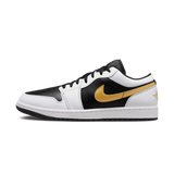 Jordan 1 Low White Black Metallic Gold Swoosh