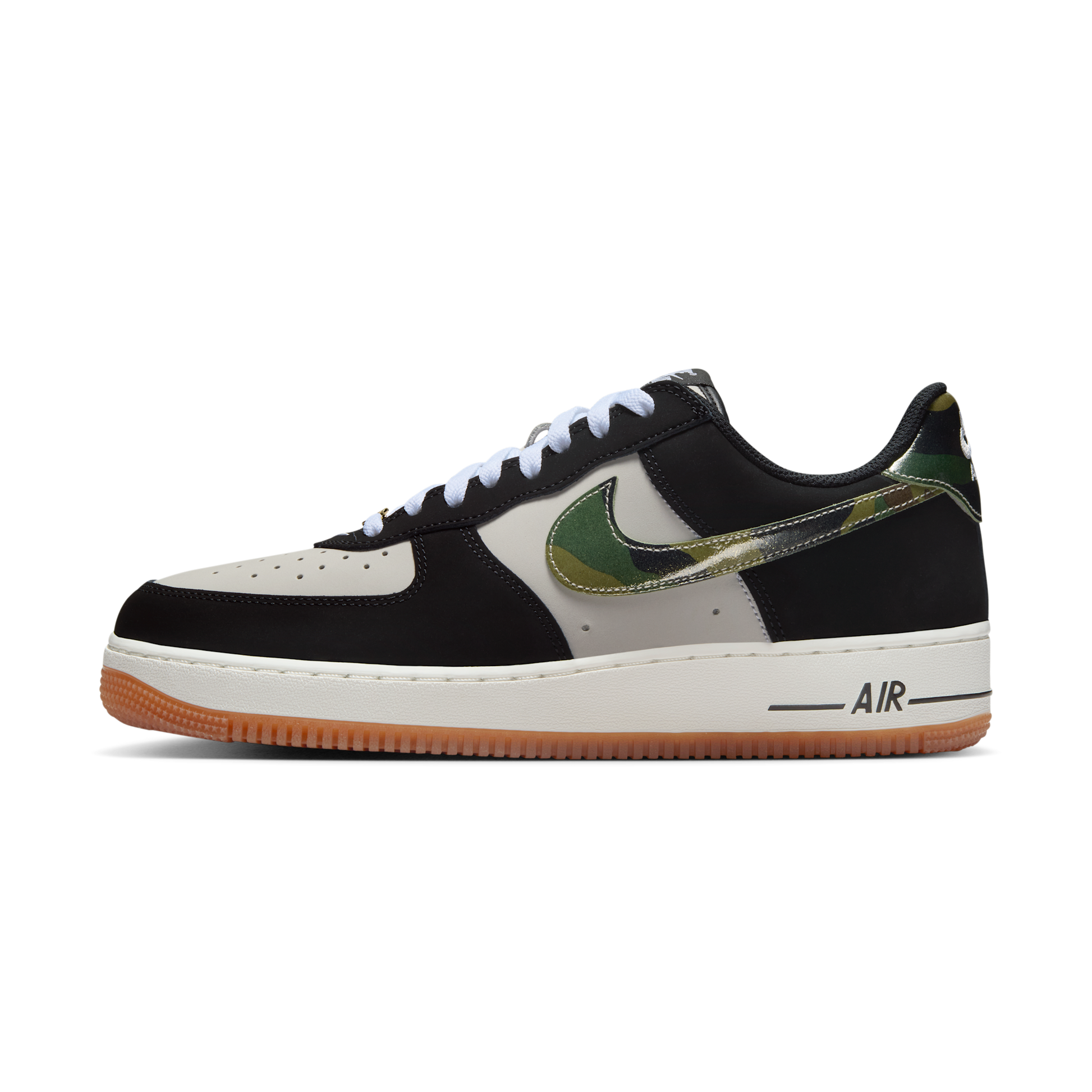 Nike Air Force 1 Low '07 LV8 Black Patent Camo Swoosh