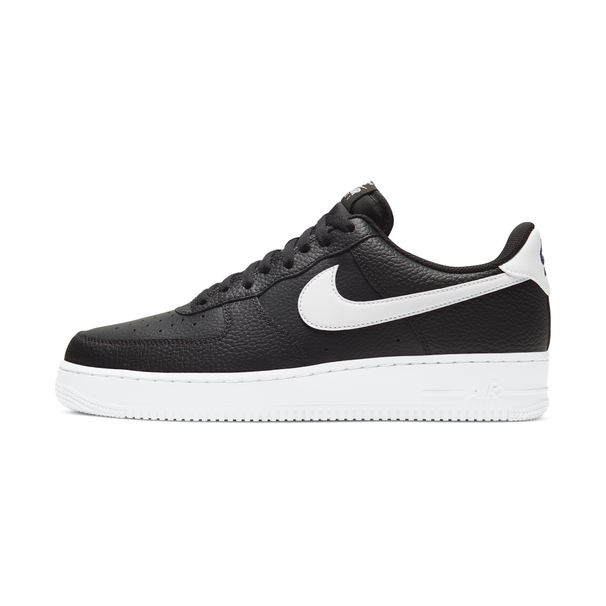 Nike Air Force 1 Low '07 Black White Pebbled Leather