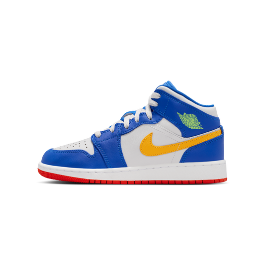 Jordan 1 Mid Racer Blue Red Gold (GS)