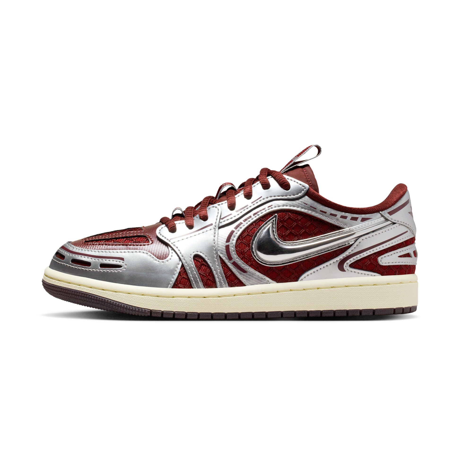 Jordan 1 Low Method of Make V3 Dark Team Red Metallic Silver (Women's)