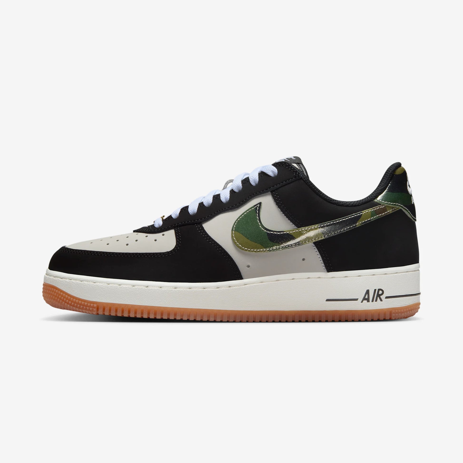 Nike Air Force 1 Low '07 LV8 Black Patent Camo Swoosh