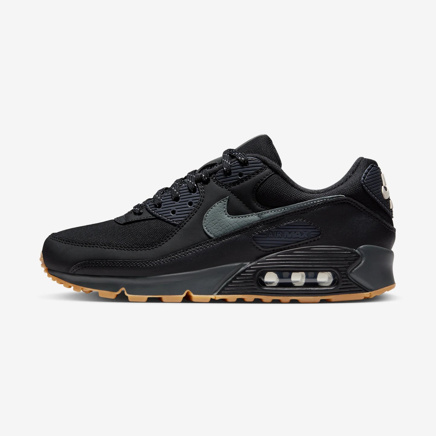Nike Air Max 90 Black Smoke Grey Gum Reflective
