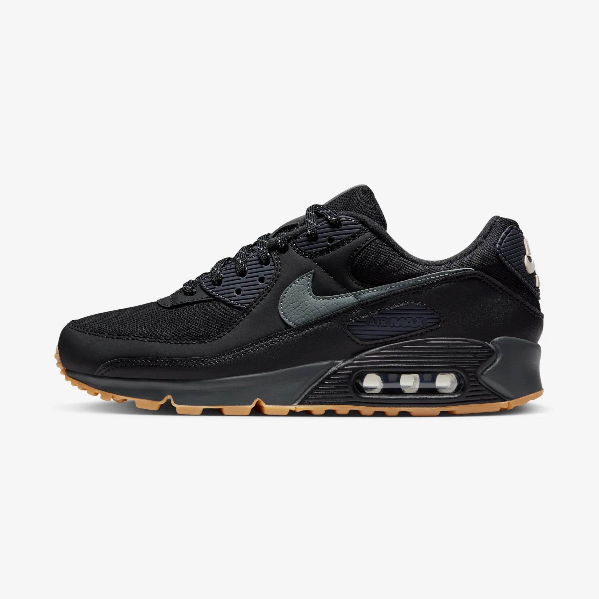 Nike Air Max 90 Black Smoke Grey Gum Reflective