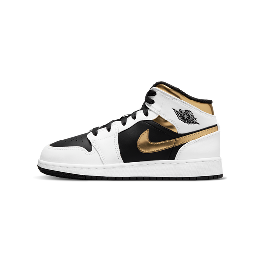Jordan 1 Mid White Gold Black (GS)