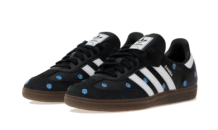 Samba Light Blue Floral Black (IF4397) - 36 2/3 EU - 4.5 US - Black | SOSUKICKS
