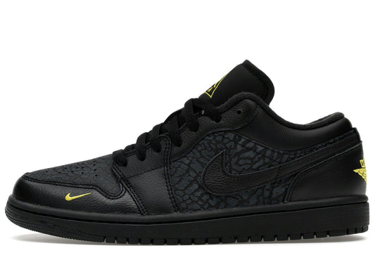 Jordan 1 Low Black Elephant Print