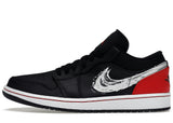 Jordan 1 Low Brushstroke Swoosh Black
