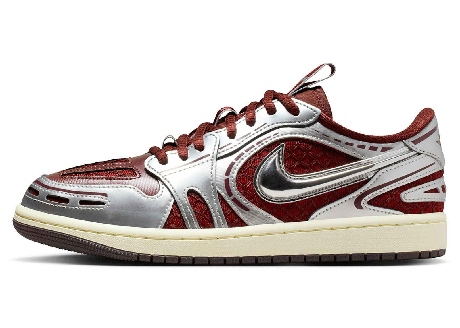 Jordan 1 Low Method of Make V3 Dark Team Red Metallic Silver (Women's)