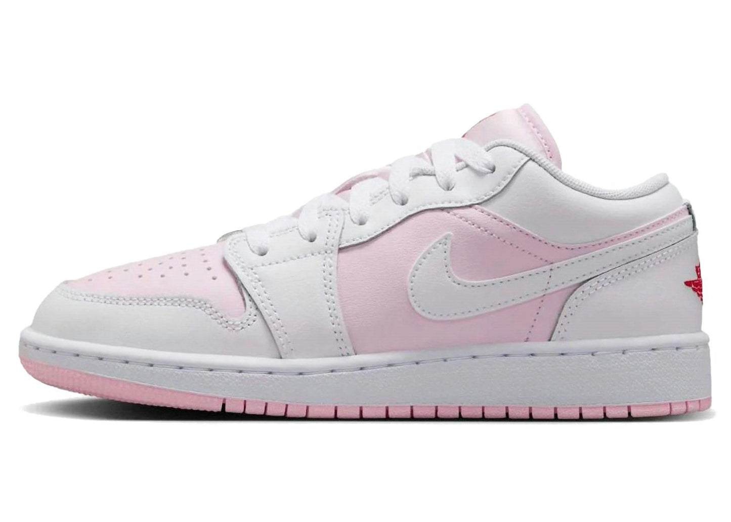 Jordan 1 Low Pink Foam Fire Red White (GS)