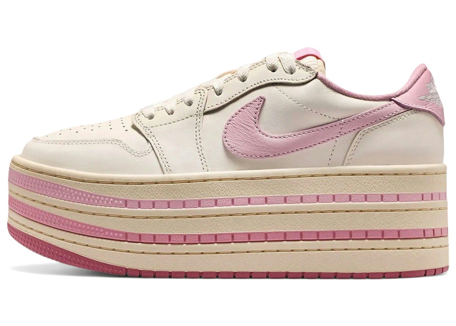 Jordan 1 Low Triple Stack Pale Ivory Iced Carmine (Women's)