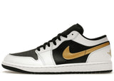 Jordan 1 Low White Black Metallic Gold Swoosh