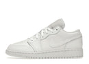 Jordan 1 Low Triple White Tumbled Leather (GS)