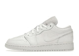 Jordan 1 Low Triple White Tumbled Leather (GS)