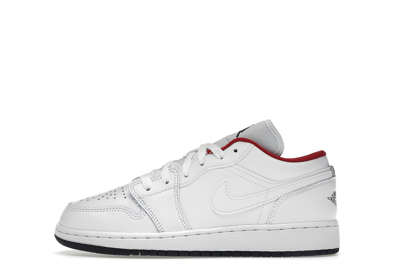 Jordan 1 Low White Gym Red Black (GS)