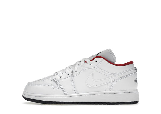 Jordan 1 Low White Gym Red Black (GS)