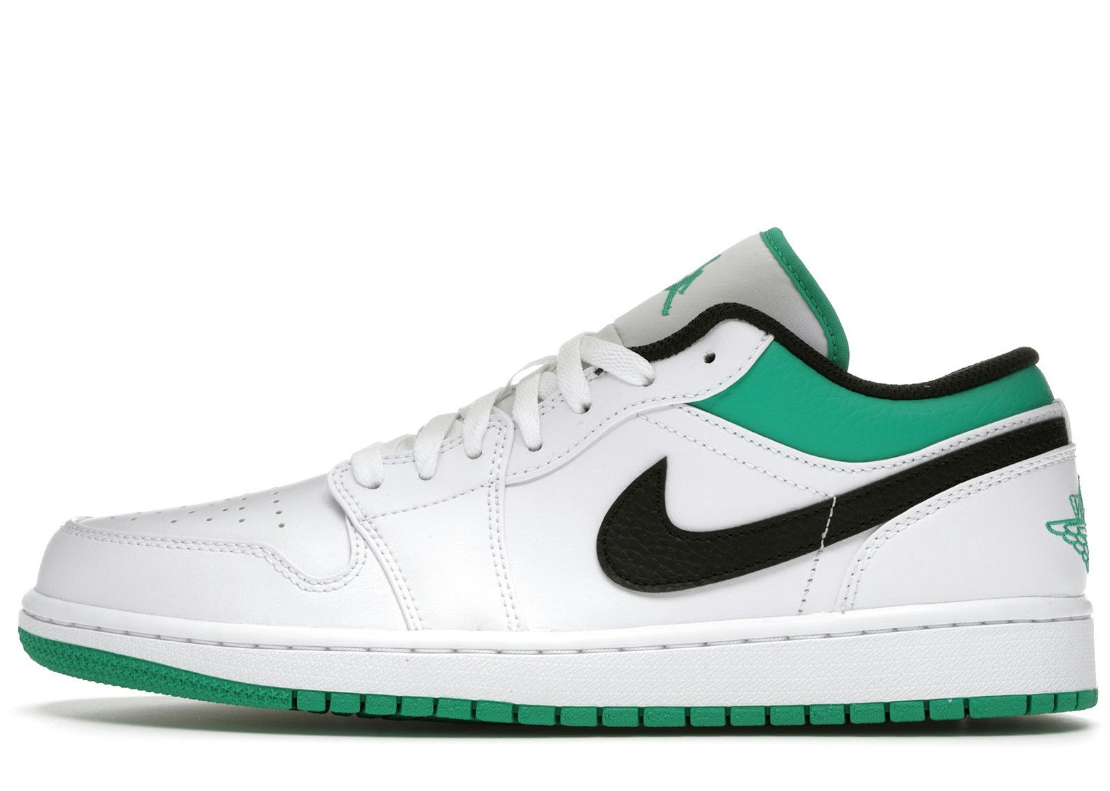 Jordan 1 Low White Lucky Green Black