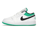 Jordan 1 Low White Lucky Green Tumbled Leather (GS)