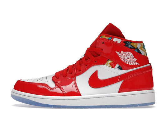 Jordan 1 Mid Barcelona Sweater Red Patent